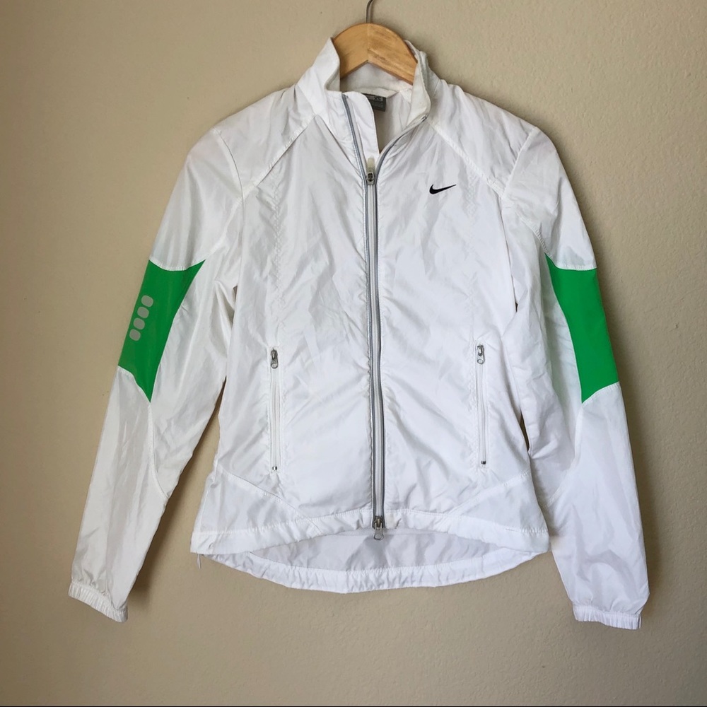Nike Zip Up Women’s Windbreaker White and Green